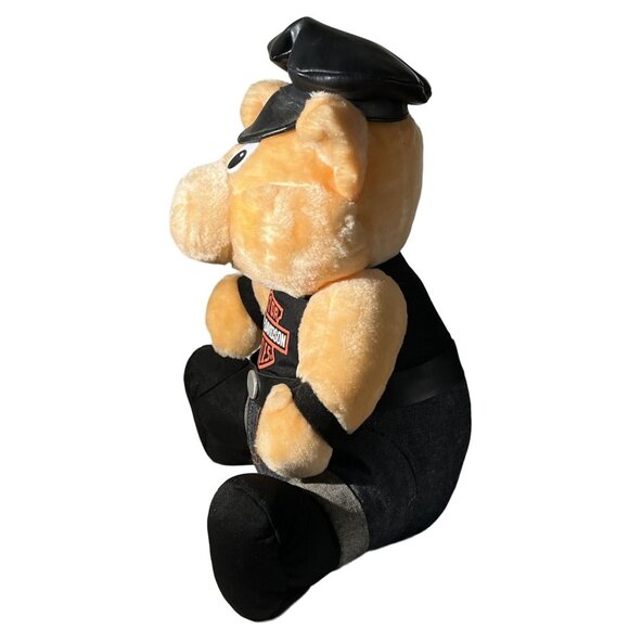 Harley Davidson 1993 Biker Pig Plush 15" Tall Vintage - Picture 6 of 11